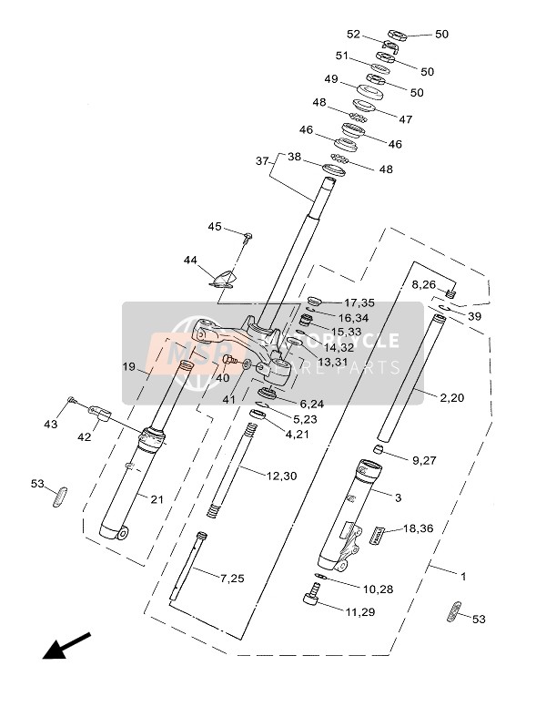 Yamaha CS50Z JOG RR 2004 Front Fork for a 2004 Yamaha CS50Z JOG RR